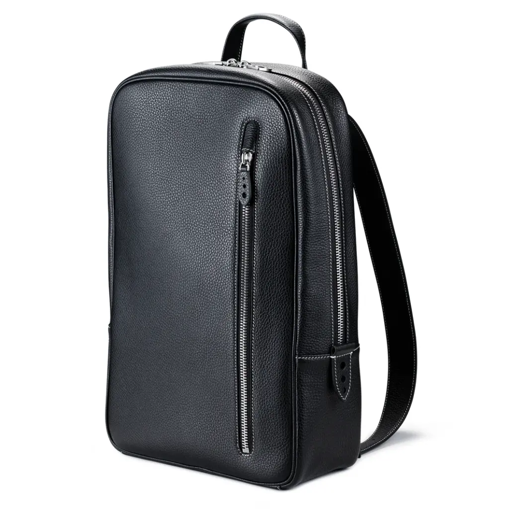 CITY BACKPACK 38 IN BLACK CALFSKIN